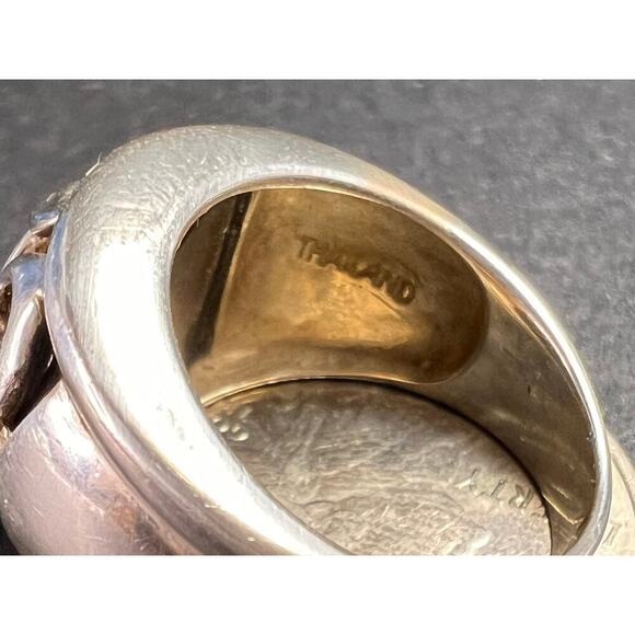 Vintage sterling silver black onyx ring size 5 - Picture 4 of 15